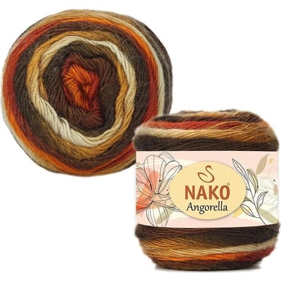 Pletací příze Nako Angorella 87534 - oranžovohnědá