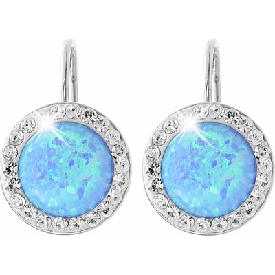 JSB Bijoux Opály s křišťálovými kameny Swarovski Blue 92400025bl (Ag925/1000, 2,1 g)