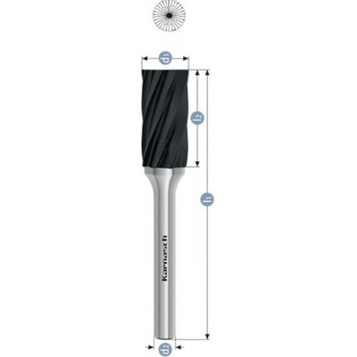 Karnasch Professional Tools Válcová fréza na kov Karnasch D 6,0×12,7 S3 L44 mm, s čelním broušením, povlakovaná, HP-7