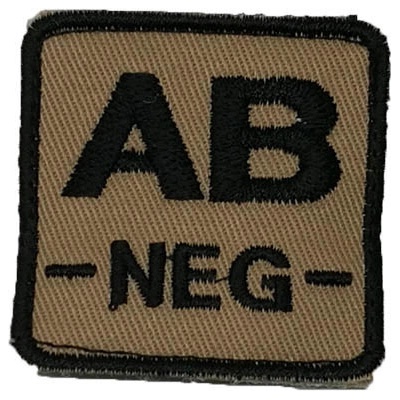 NO NAME ID. krevní skupiny na suchý zip - AB - NEG - písková