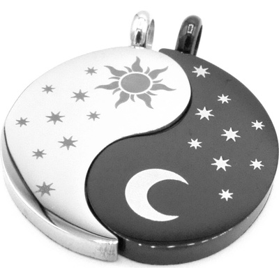Steel Jewelry Přívěsek jing jang den a noc pro dva z chirurgické oceli PR121120