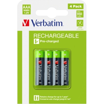 Verbatim RECHARGEABLE BATTERY AAA 4 PACK - HR03 (49514)