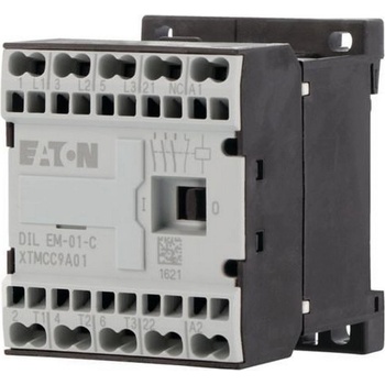 Eaton Контактор EATON DILEM-01-G-C(24VDC), 230167 - 24 V DC, 3 полюса, 380 V 400 V, 4 kW, 1 NC, Пружинни клеми, DC работа (230167)