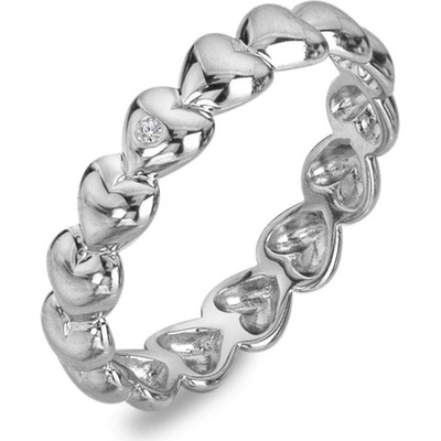Hot Diamonds Srdíčkový stříbrný prsten s diamantem Serenity DR310