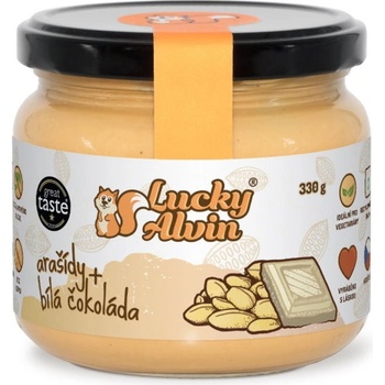 Lucky Alvin Arašidové máslo ochutené biela čokoláda 330 g