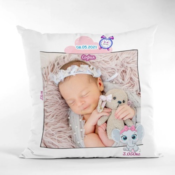 Image 1 of Art gift Възглавничка - Моето бебе - момиче