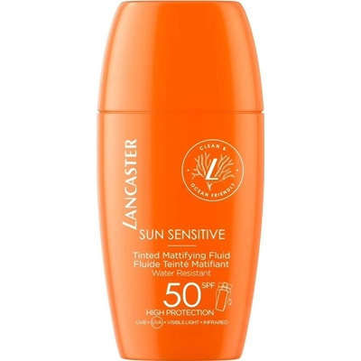 Lancaster Sun Sensitive Tinted Mattifying Fluid SPF50 tónující a matující opalovací fluid pro citlivou pleť 30 ml pro ženy