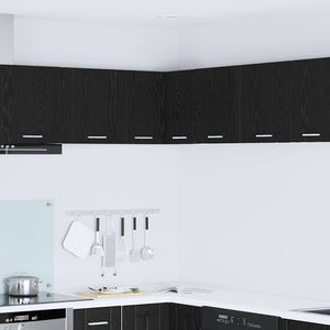 vidaXL Висящ шкаф Черен дъб и бяло 57 x 57 x 40 см Инженерна дървесина (884187)