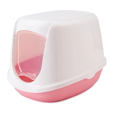 SAVIC Duchesse - Котешка тоалетна - за малки котета, с вратичка, бяло/розово 44.5 х 35.5 х 32 см