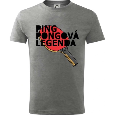 Ping Pongová legenda tričko detské tmavosivý melír