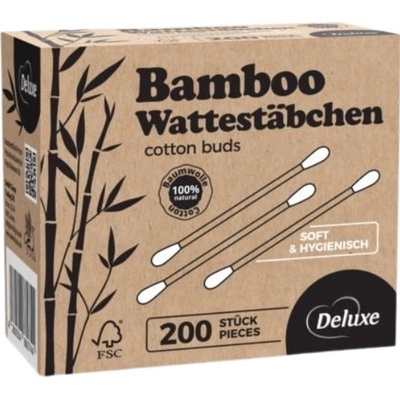 DELUXE Bambusové vatové tyčinky do uší EcoBamboo 200 ks – Zboží Dáma