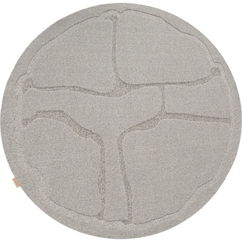 Agnella Сив вълнен кръгъл килим ø 160 cm Morphic Organica - Agnella (5901760414012)