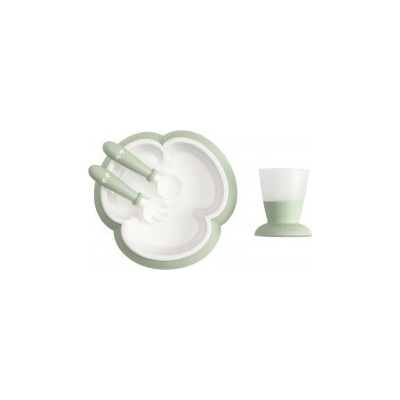 BabyBjörn jídelní set Powder Green 4 dílný