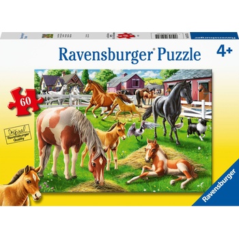 Ravensburger Детски пъзел Ravensburger от 60 части - Щастливи коне (5175)