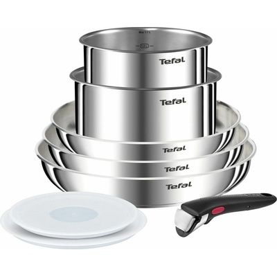 Tefal L8968S04 Комплект съдове Ingenio Emotion, тиган 22/24/26 см, тенджера 16/18 см, подвижна дръжка, херметичен капак 16/18 см, 8 части (2100127738)