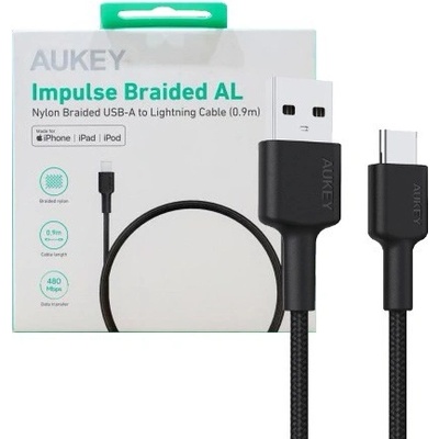 Aukey CB-CD30 USB-C Type-C Power Delivery PD 3A, 0,9m, černý