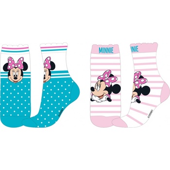 Minnie Mouse 52349865 Dievčenské ponožky tyrkysová / ružový prúžok