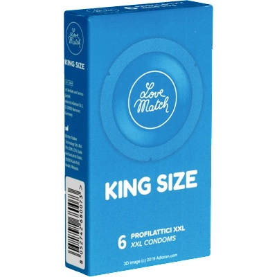 Love Match Single: King Size, 6 extra large condoms