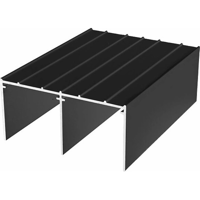 Aluprofil Kolejnice horní 75 mm černá matná 1,7 m