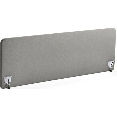 Zone stolový paraván bílé svorky potah Rivet stříbrnošedá 200 X 65 x 3,6 cm