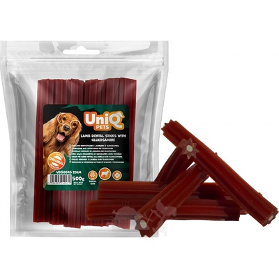 UNIQ PETS Dentální hvězdička jehněčí s glucos.20x2,5cm střed.a velká plem. houževnatá 500 g