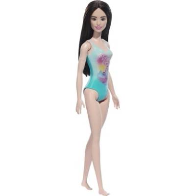 Barbie Beach čierne vlasy, tyrkysovo-modré plavky HXX51
