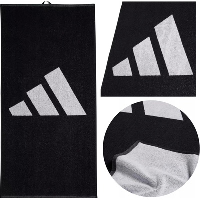 adidas 3 Bar Towel Small IU1290 černý 50 x 100 cm
