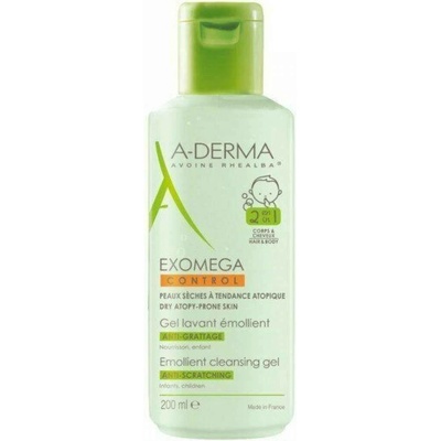 A-Derma Exomega zvláčňující mycí gel 2v1 Tělo a vlasy 200 ml – Zboží Dáma
