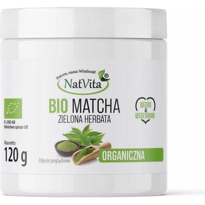 NatVita Matcha BIO Zelený čaj Antioxidantový prášok Ceremonia 120 g