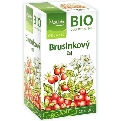 Apotheke BIO Brusinkový čaj brusinka plod 20% 20 x 1,8 g