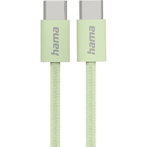 Hama Кабел за зареждане HAMA Fabric, USB-C - USB-C, 1м, Nylon, Зелен - 201726 (HAMA-201726)