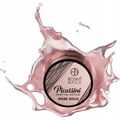 Boska Nails gel na zdobení Picassini Paint gel Metalic rose gold 5 ml