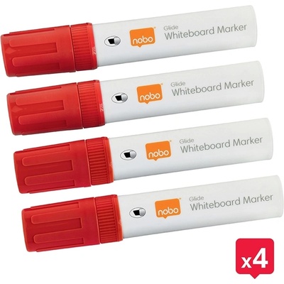 Nobo WB Маркер Glide Jumbo скосен 10mm червен (4) (1915390)