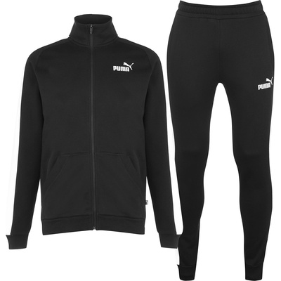 PUMA Мъжки анцуг Puma Clean Fleece Tracksuit Mens - Black/White