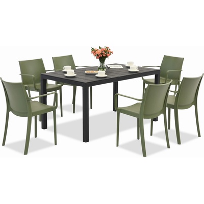 BICA Комплект градински мебели King/Victoria в антрацитно зелено за 6 души Bica (BC440ANT-6xBC351ZIE)