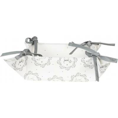 Bavlněný košík na pečivo s motivem pejsků Lovely Grey Dogs – 35x35x8 cm
