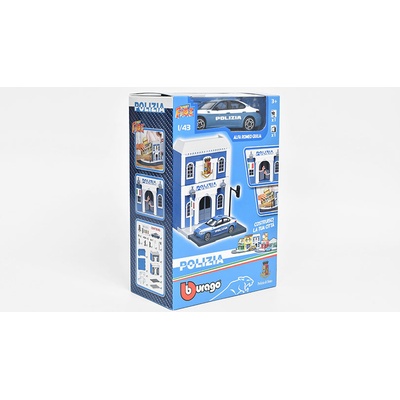 Bburago Alfa Romeo Giulia 2015 Policie + Stavebnice policejní stanice 1:43