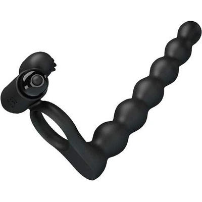 LyBaile Вибро пенис ринг с анална приставка "hercules penis sheath" 15 см