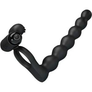 LyBaile Вибро пенис ринг с анална приставка "hercules penis sheath" 15 см