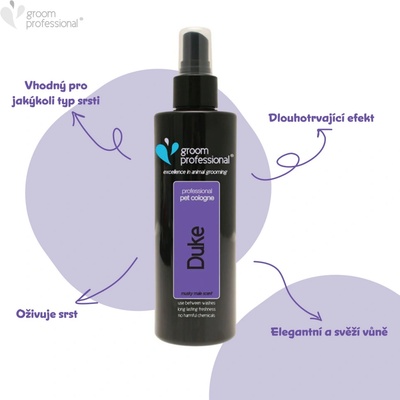 Groom Professional Duke Cologne toaletní voda s vůní pro psy 500 ml