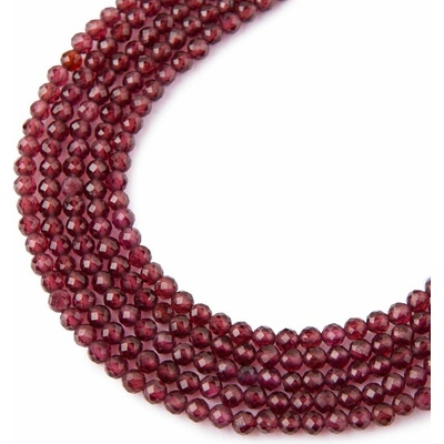 Koráliky z minerálu Granát 2mm brúsené - 18 cm