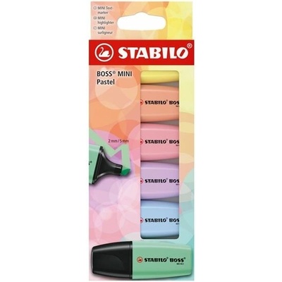 Zvýrazňovač STABILO BOSS MINI Pastel 6 ks - STABILO