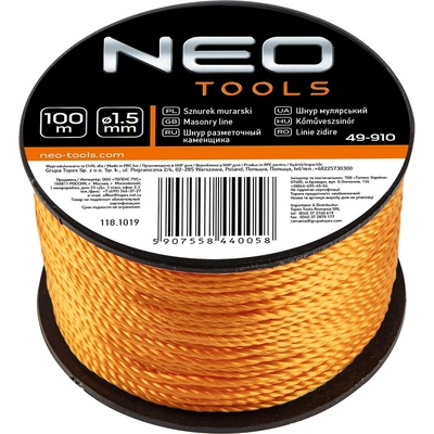 NEO TOOLS Каишка за зидария, 100 м 49-910 (49-910)