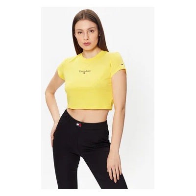Tommy Jeans Тишърт Essential Logo DW0DW15444 Жълт Cropped Fit (Essential Logo DW0DW15444)