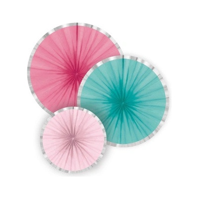 Dekorační rozety Flamingo Paradise 16 až 35 cm 3 ks