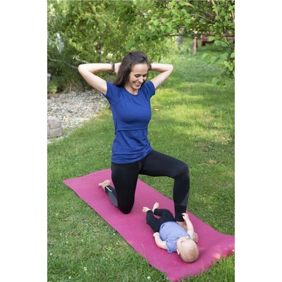 Jsem máma Funkční kojicí tričko bambus modré