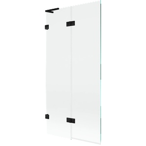 Mexen Lunar L преграда за вана 2-крилна лява 90 x 150 см, прозрачна, черна - 897L-090-100-70-00-L (897L-090-100-70-00-L)