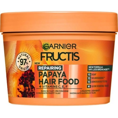 Garnier Fructis Hair Food Papaya Repairing Mask подхранваща маска за изтощена коса 400 ml за жени