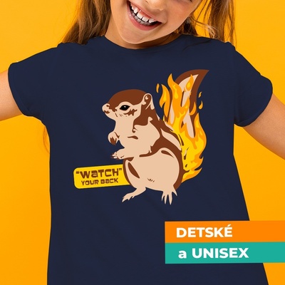 Tričko s potlačou Veverička tmavomodrá
