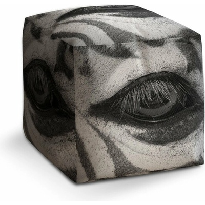 Sablio Taburet Cube Oko zebry: 40x40x40 cm